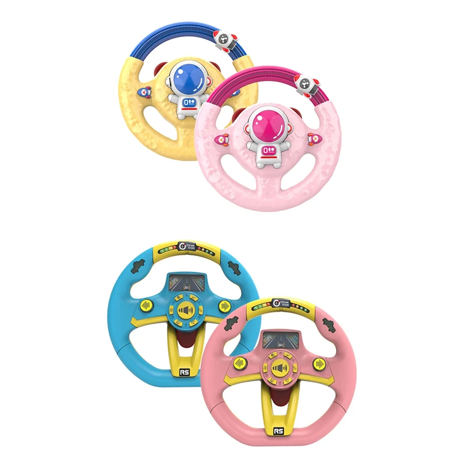 Montessori Kids Steering Wheel Toy Lighted 360-Degree Rotatable Steering Wheel Vocal Toys Musical Driving Toy Sensory Toys With 3