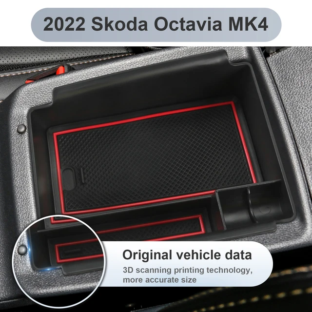 RUIYA für Skoda Octavia Mk4 2020-2023 Auto Armlehne Box Storage Central  Control Container Auto Innenraum Octavia Mk4 Zubehör 2023 - AliExpress