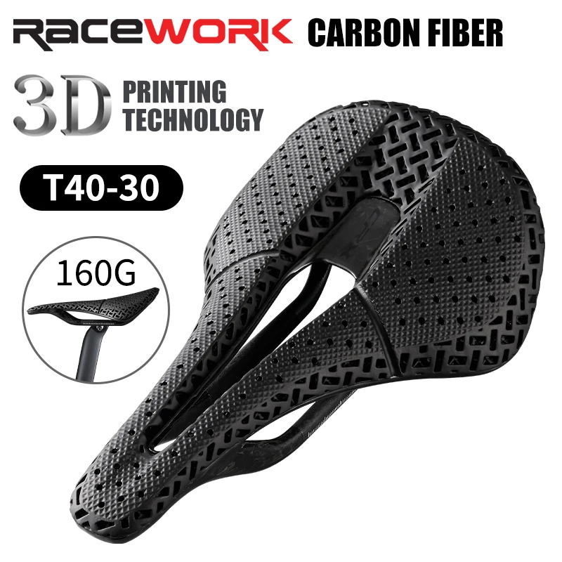 RACEWORK T88 3D Printed Bicycle Saddle Carbon Fiber MTB Road Gravel