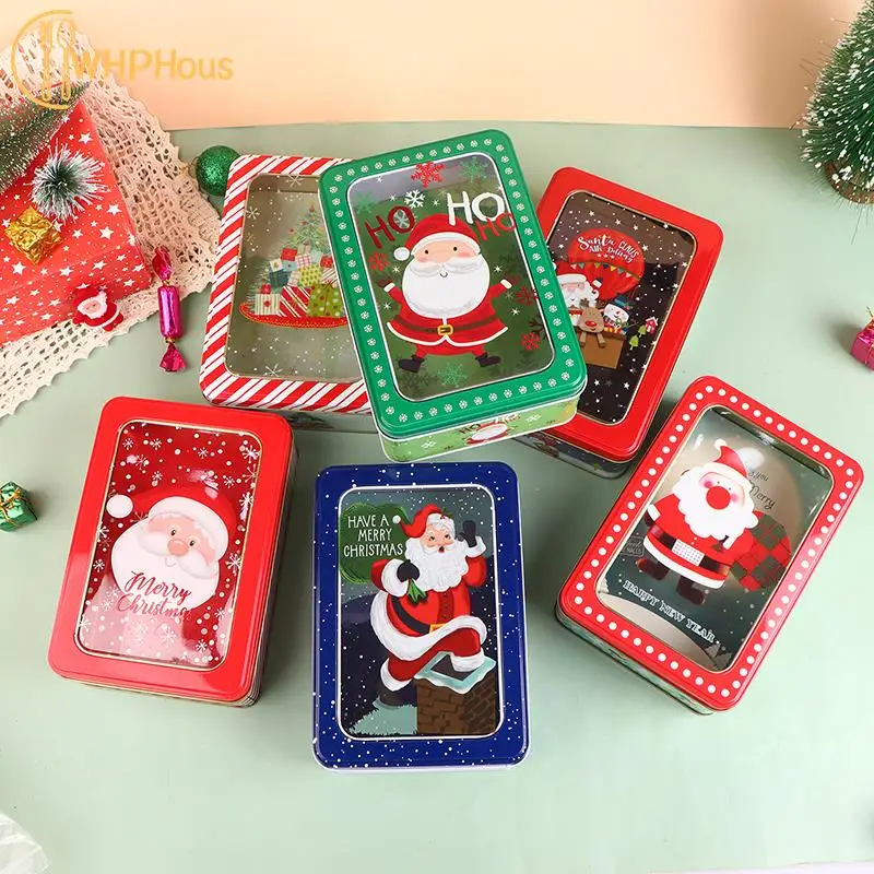 

1Pc Merry Christmas Candy Box Mini Tinplate Box Jewelry Organizer Gift Packing Candy Baking Cookies Case For Home Xmas