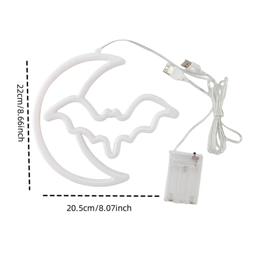 박쥐 네온 사인, 할로윈 LED 사인, 달 네온 조명, 단어 네온 조명 사인, 파티 생일 침실, 유령 박쥐 휴일 벽 장식