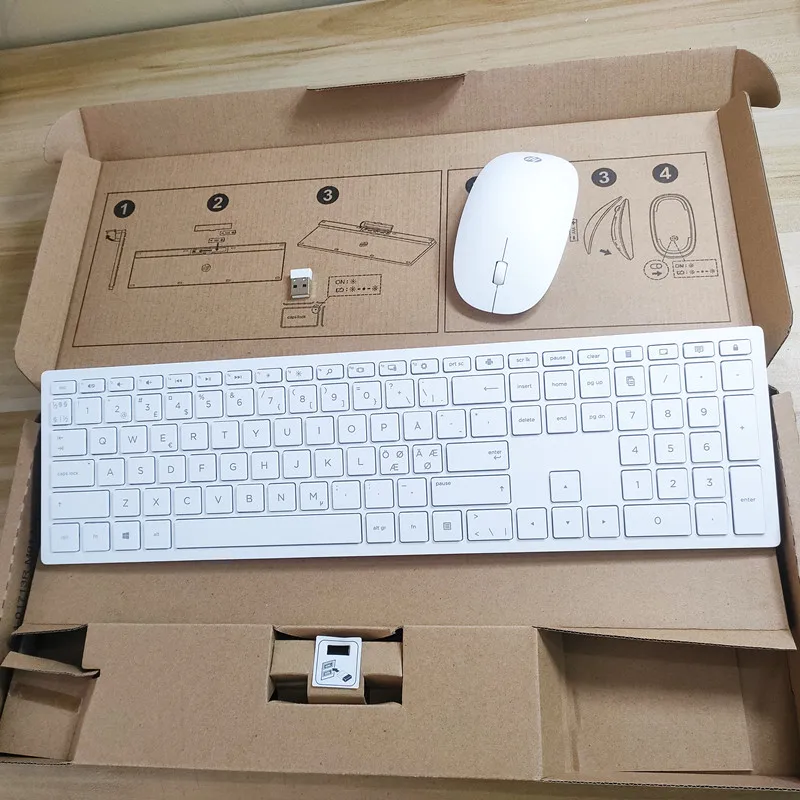 노르딕 레이아웃 초슬림 키보드 및 마우스 HP 710/HP 915/HSAP003K/SK2065 무선 콤보 키보드 및 마우스