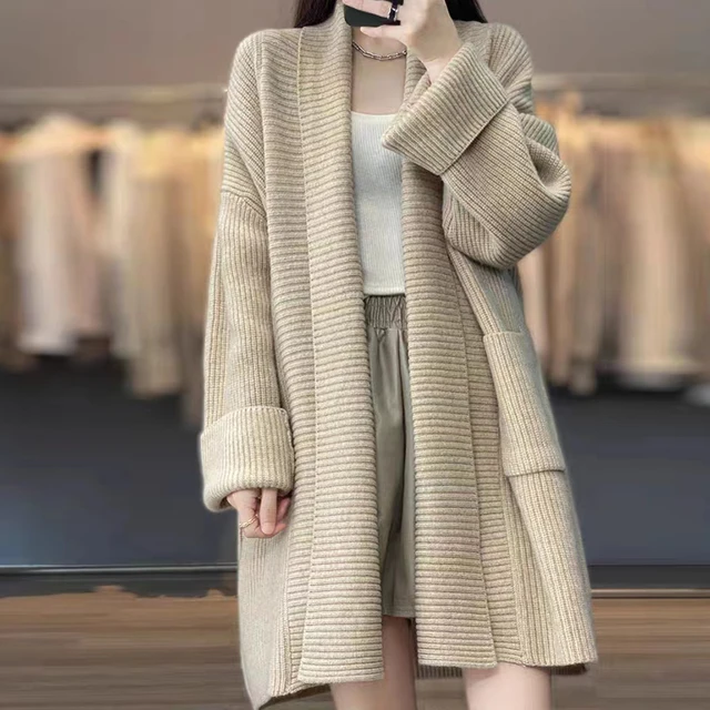 Casual Loose Long-Sleeved Knitwear Cardigan Sweater for Women 2