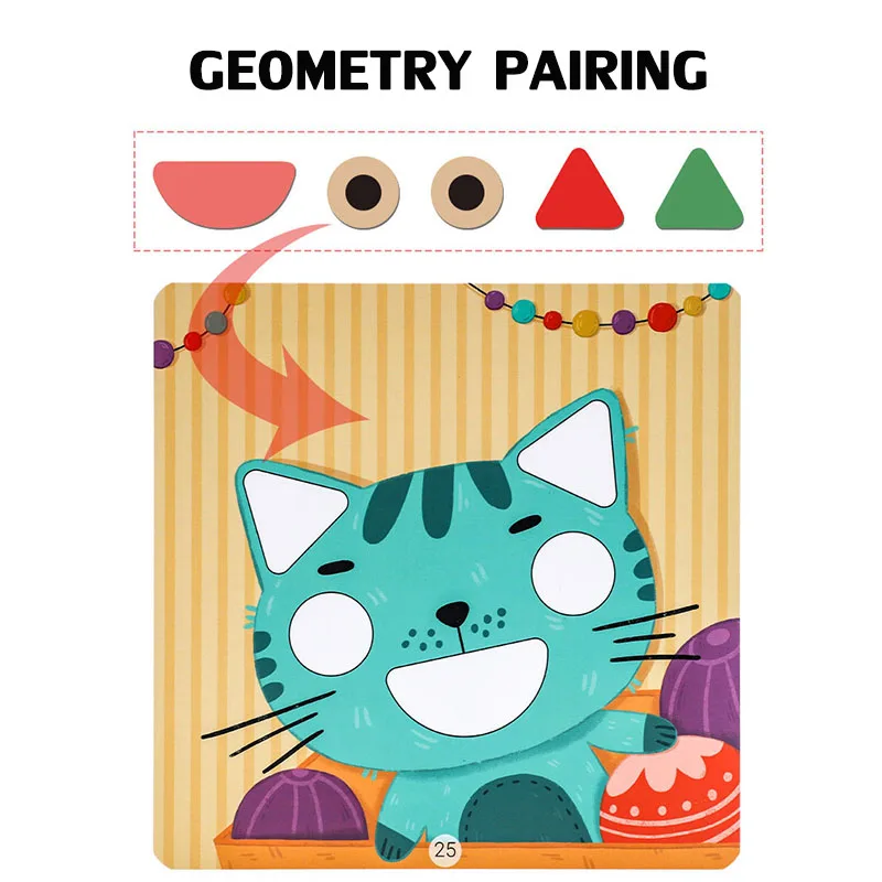 Magnets Jigsaw Puzzle Baby Toys Montessori Materials Geometric Shape Matching Educational Toys For Children Magnetic Tangram 4