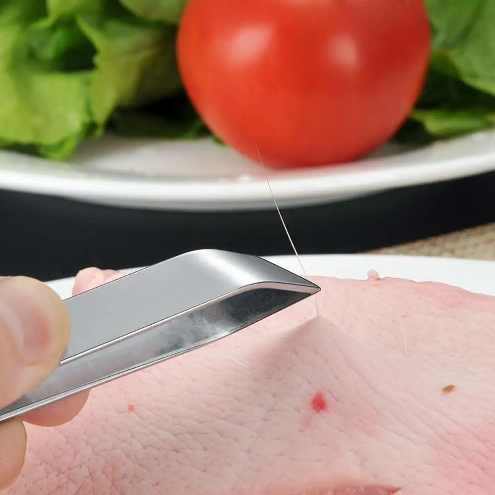 1 Stück 430 Edelstahl Fischgrätenzange Pinzette Clip Entferner Zange Fischgräten-Entferner Küchenzubehör Werkzeug – Detail 8
