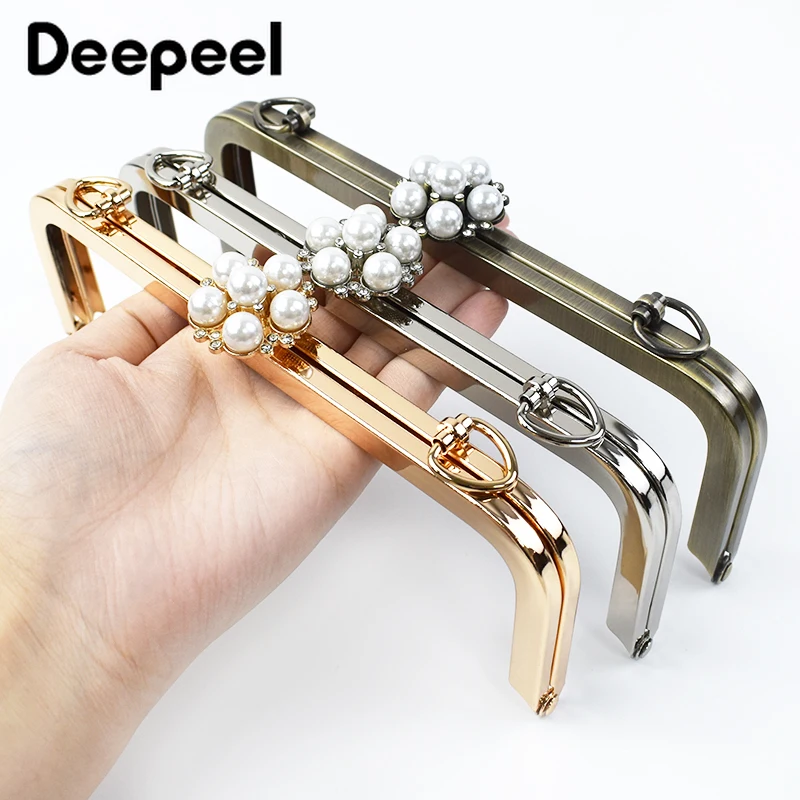 

1/2/5Pcs Deepeel 20cm Metal Bag Handle Purse Frame Handbag Kiss Clasp Crochet Woven Bags Sewing Brackets Handles DIY Accessories