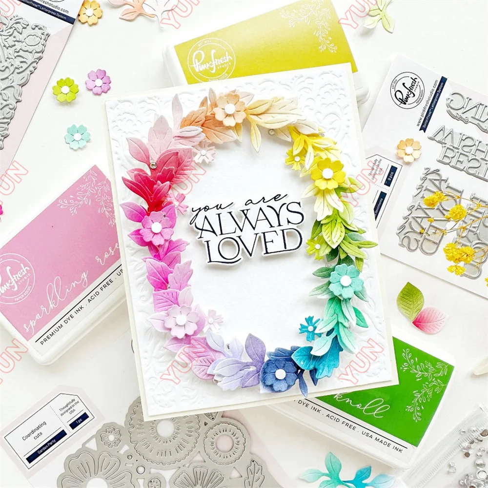 Cuts dies stamps Here for You Thank You emotion words stamp flower stencils arched molds for DIY grateful greeting cards making