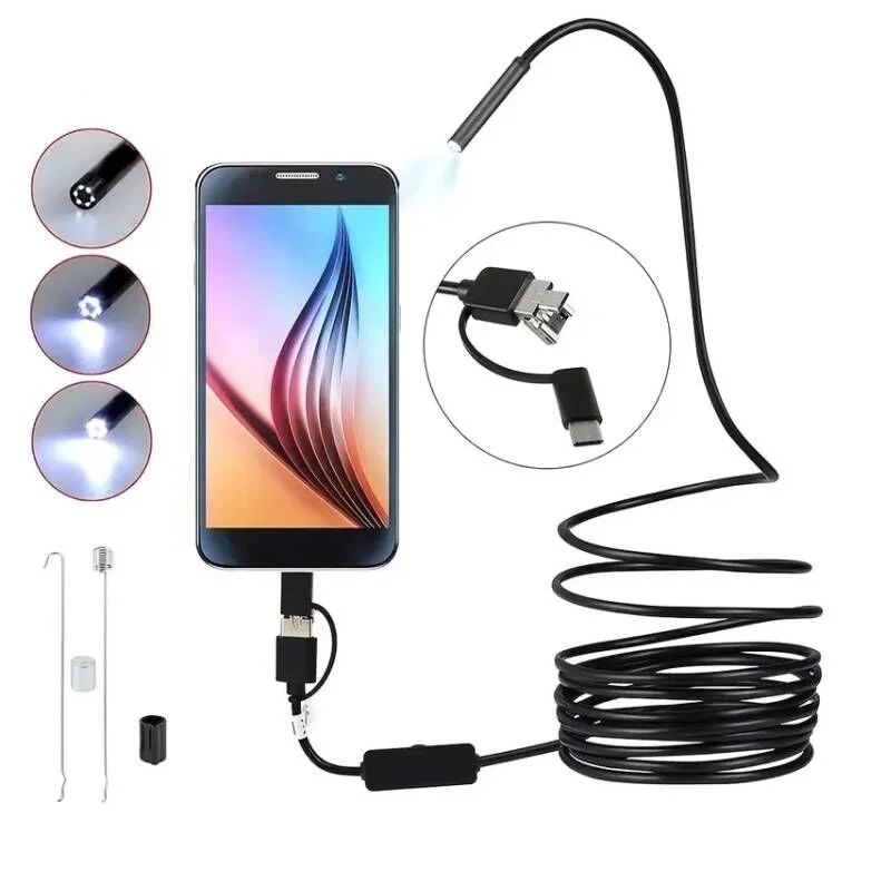 뱀 하수도 산업용 파이프라인 내시경 카메라, 자동차 검사 내시경, HD200W, 720P, 3IN1, USB-PC 적합