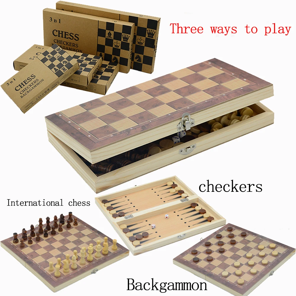 Vintage LEON 3 in 1 CHESS CHECKERS BACKGAMMON Magnetic Games