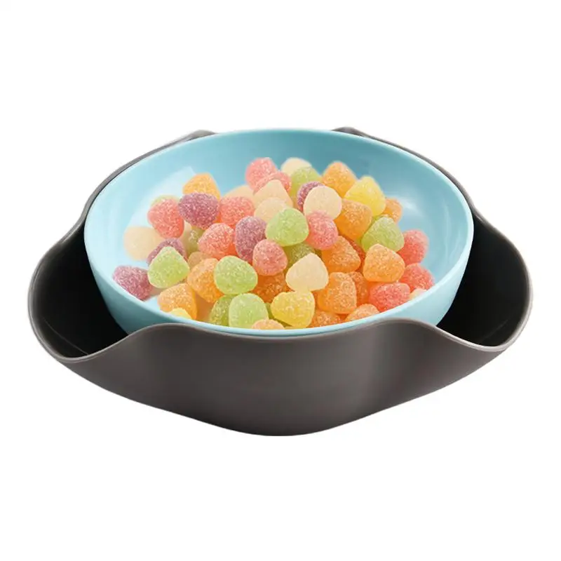 Double-Layer Snack Bowl with Integrated Shell Storage