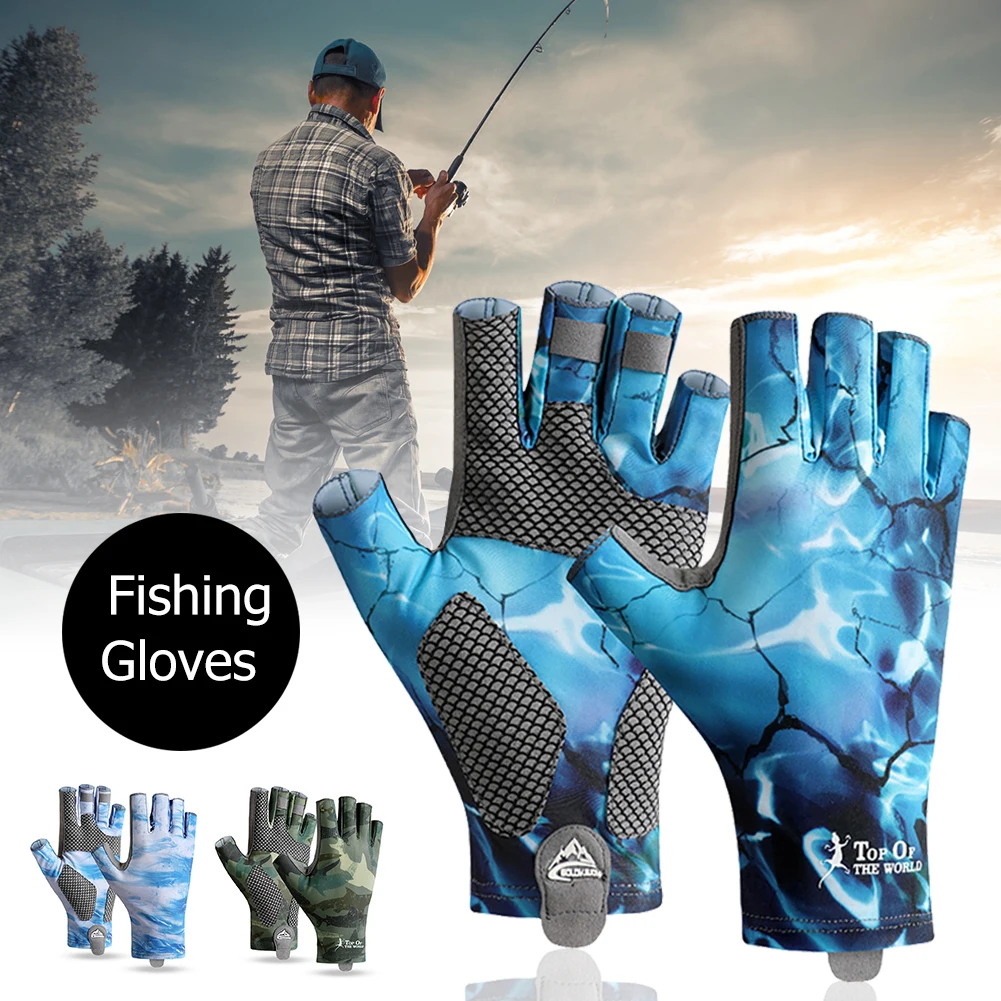 Fingerless Fishing Gloves Ice Silk Breathable Sun Protection Gloves Non