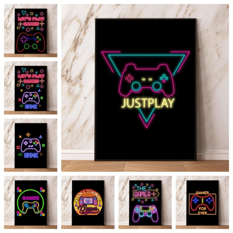 

Anime Character Pictures Games Gaming Gamer neon Decorative Poster Toys Prints And Prints Wall Art Home Cuadros Best Gift Gifts