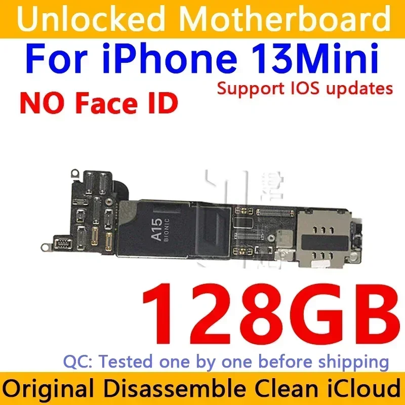 Carte Mère IPhone 13 Mini 128 Go – Avec Face ID, Fonctionnelle, état Occasion
