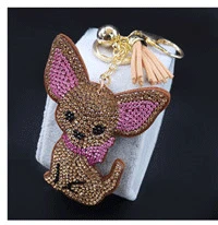 Neue Mode Tier Hund Edelstahl Schlüsselanhänger für Frauen Gold Farbe Schlüssel Anhänger Schmuck porte clef mignon K7762S07S07 – Detail 2