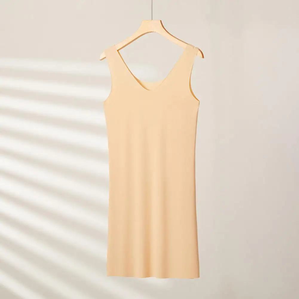 

Women Nightdress Ice Silk Nightdress For Women V Neck Loose Plus Size Underskirt Dress Summer Vest Nightwear Women Home Dress