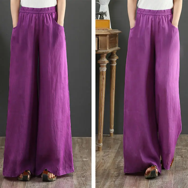 

Harajuku Korean Fashion Vintage Cotton Hemp Cargo Pants Plus Size Wide Leg Trousers Women Baggy Pants Woman Clothes