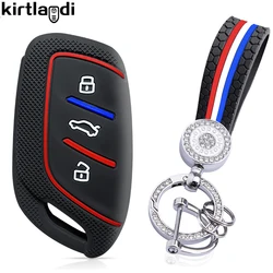 Premium Silicone Car Key Protective Cover - Sleek and Durable Design (Black silver set)