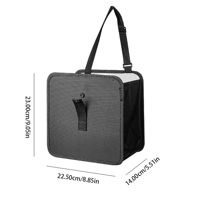 Car Trash Can Car Trash Bag BLALION Large Capacity 6.5L Waterproof Foldable Car Trash Can with Adjustable Strap Hanging Portable Dustbin