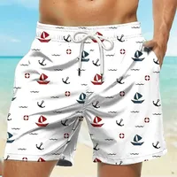 Men's Board Shorts Swim Shorts Swim Trunks Drawstring Elastic Quick Dry Short Beach Hawaiian Casual Black White Micro-elastic 1