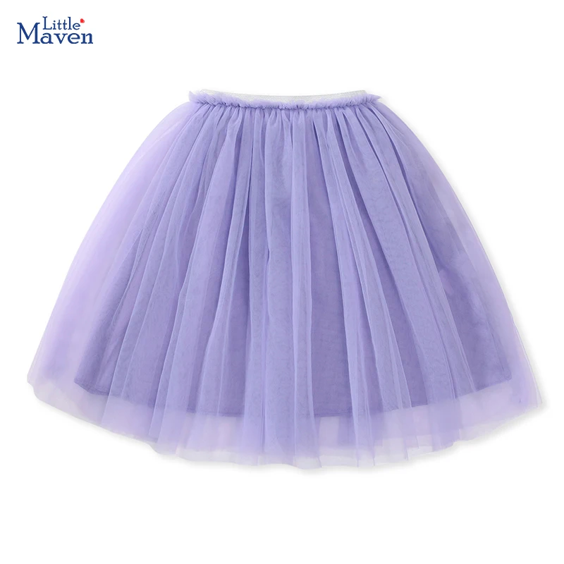 Little maven Baby Girls New Skirt Solid Purple Pretty Children Casual Clothes Tutu Skirt for Toddler Infant Kid