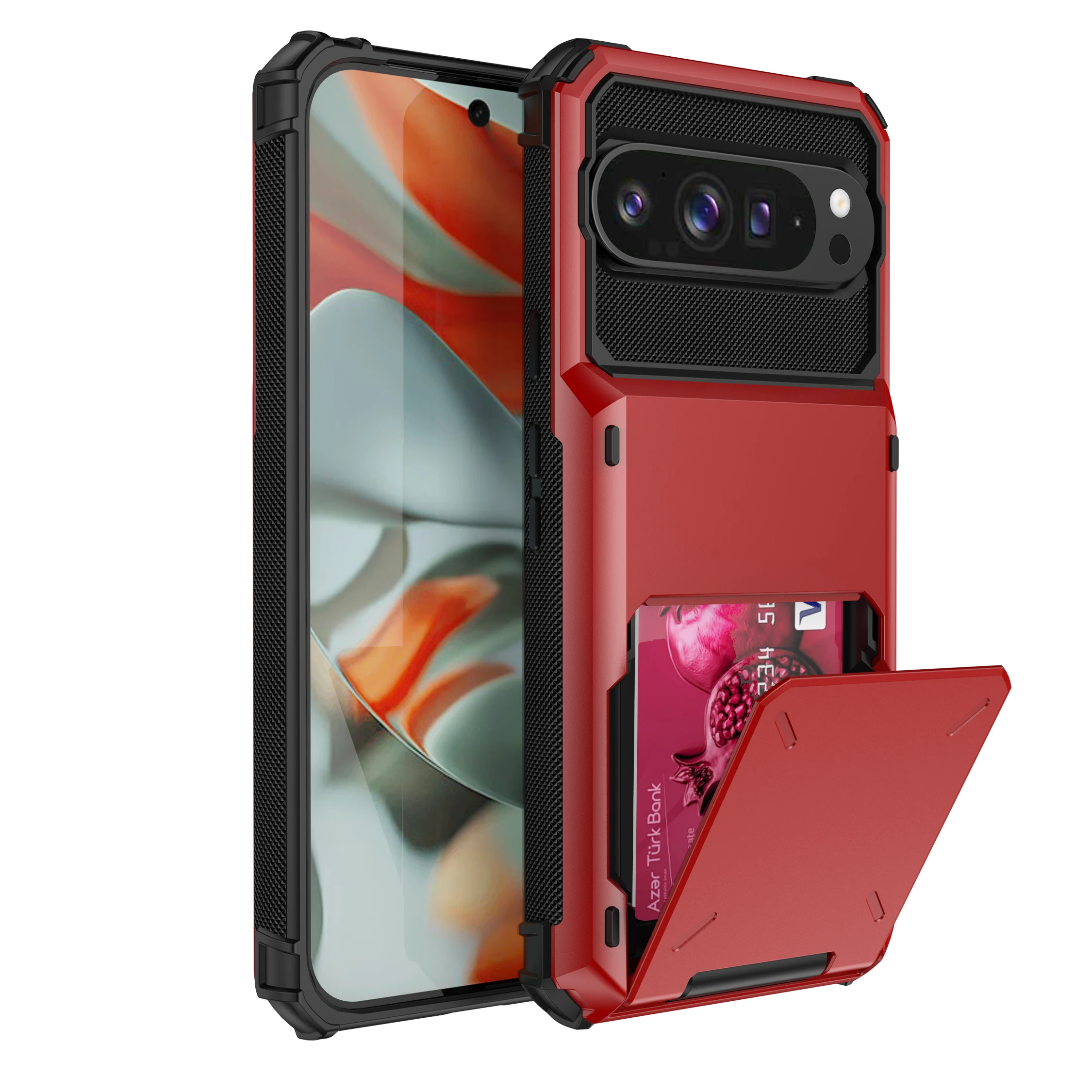 Shockproof Protective Case with Credit Card Holder Slot and Large Storage Capacity