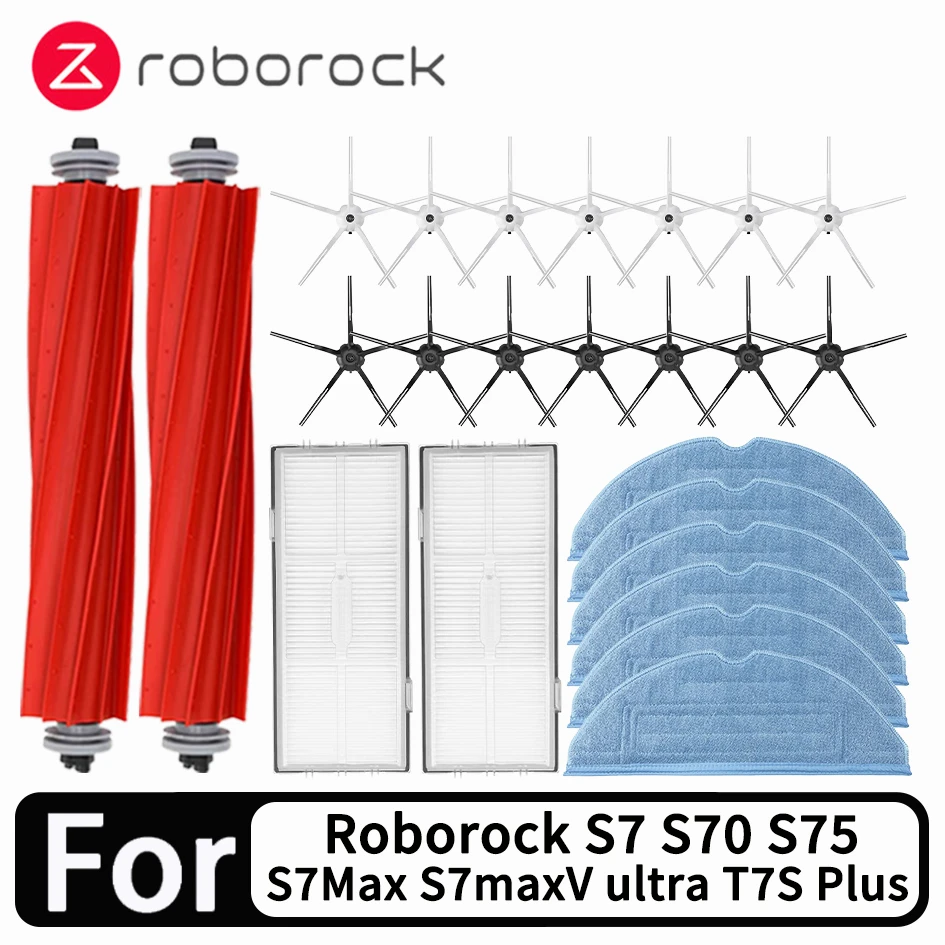 

Roborock S7 S70 S75 S7Max S7 maxv ultra T7S Plus S7 pro ultra Accessories Main Brush Hepa Filter Mops Robot Vacuum Cleaner Parts