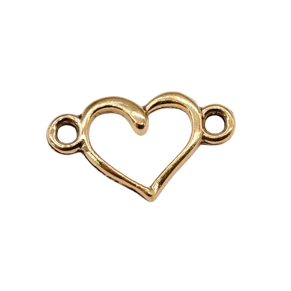 15x9mm Antique Silver Color Hollow Heart Connector Charms Jewelry Making DIY Jewelry Findings 40pcs silver charm alloy heart charms metal charm silver charms jewelry charms