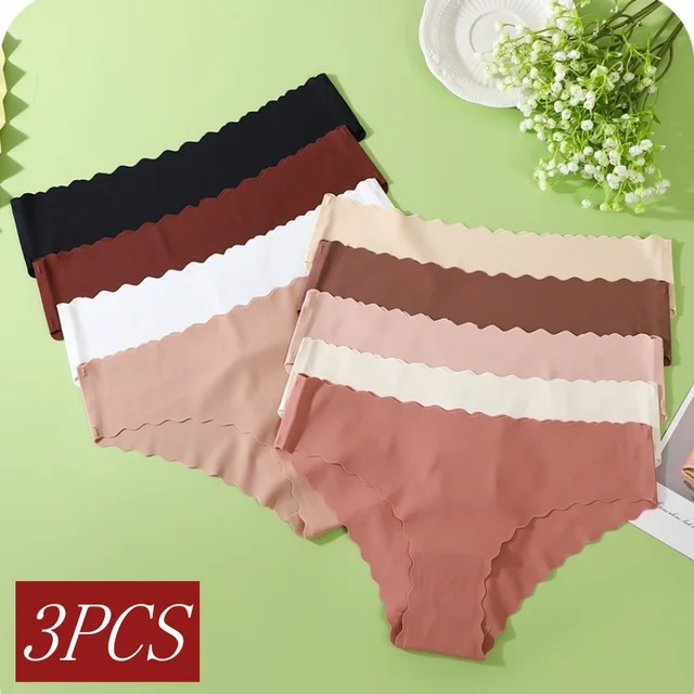 Culottes taille basse sans couture pour femmes, sous-vêtements féminins, caleçons d'été doux et fins, lingerie sexy, ensemble de 3 pièces 1