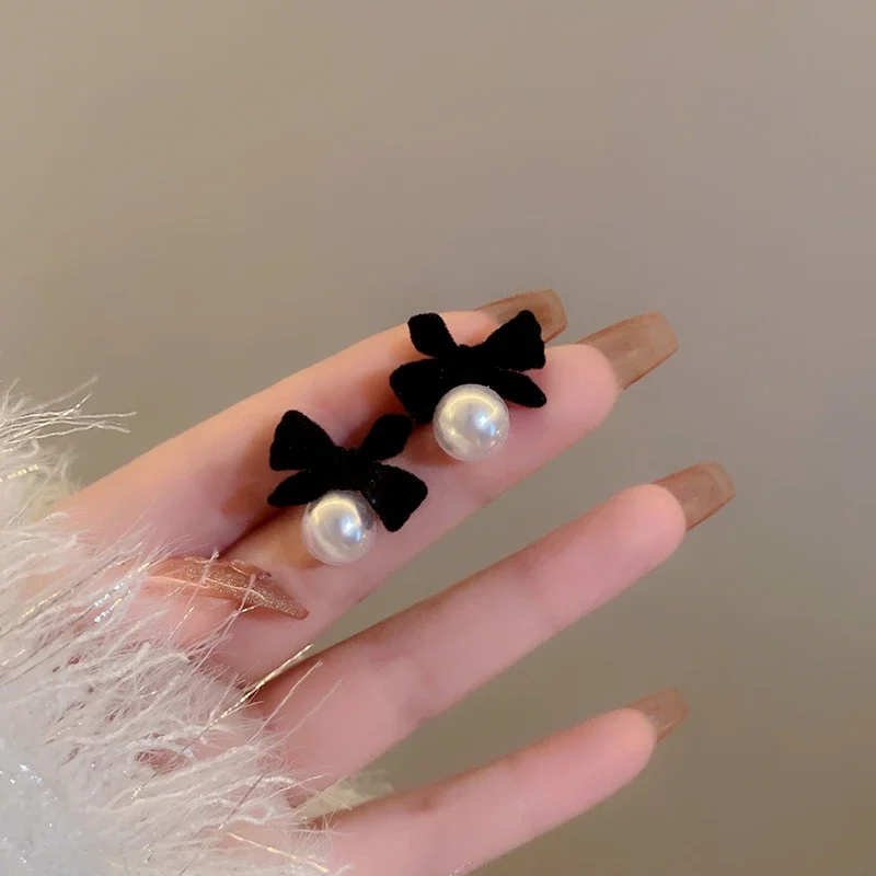 

2023 New Fashion Trend Stainless Steel Elegant and Exquisite Pearl Bow Earrings For Women Jewelry Wedding Party Premium Gift