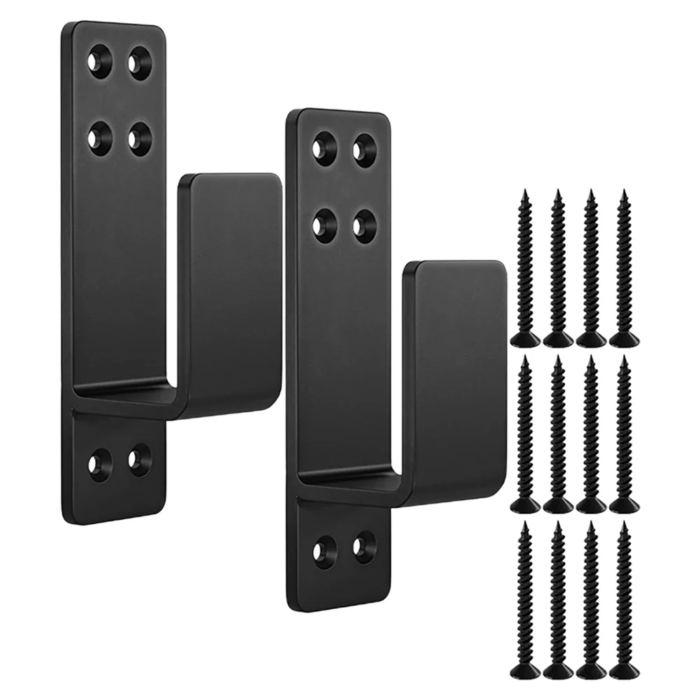 

2 Pcs Door Latch Safety Bracket Security Bar Thicken Barricade Brackets Barn Hardware Kit Steel Shaped