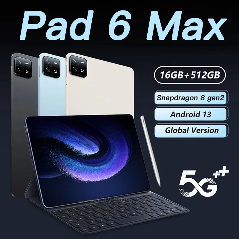 

Оригинальный планшет со вспышкой, планшетом на Android, экран 6 дюймов, процессор Snapdragon 8 gen2, 12 Гб + 512 ГБ, 120 Гц, 2,5 K