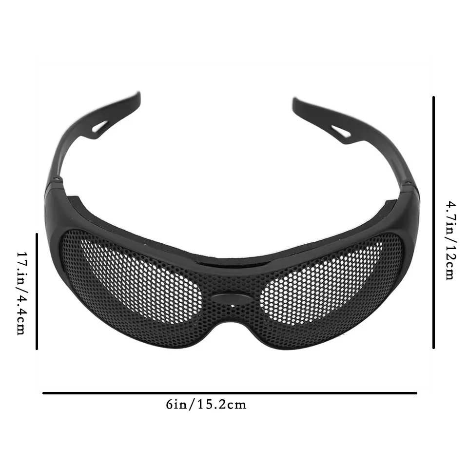 Black PC Safety Goggles with Mesh Pattern for Outdoor Use