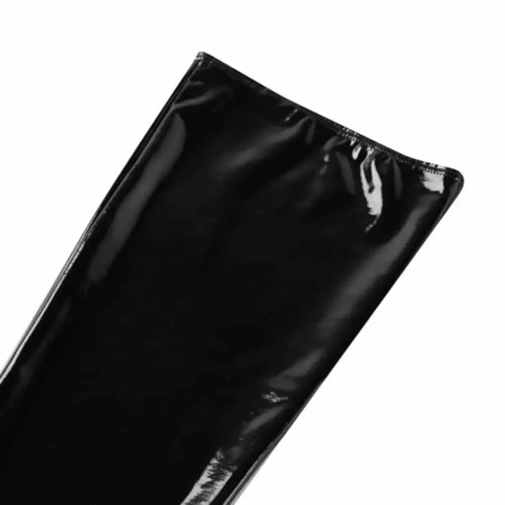 Men And Women Hot Sexy Wet Look Shiny Patent Leather Latex Leather Thigh-High Socks Pole Dance Tights Socks Clubwear