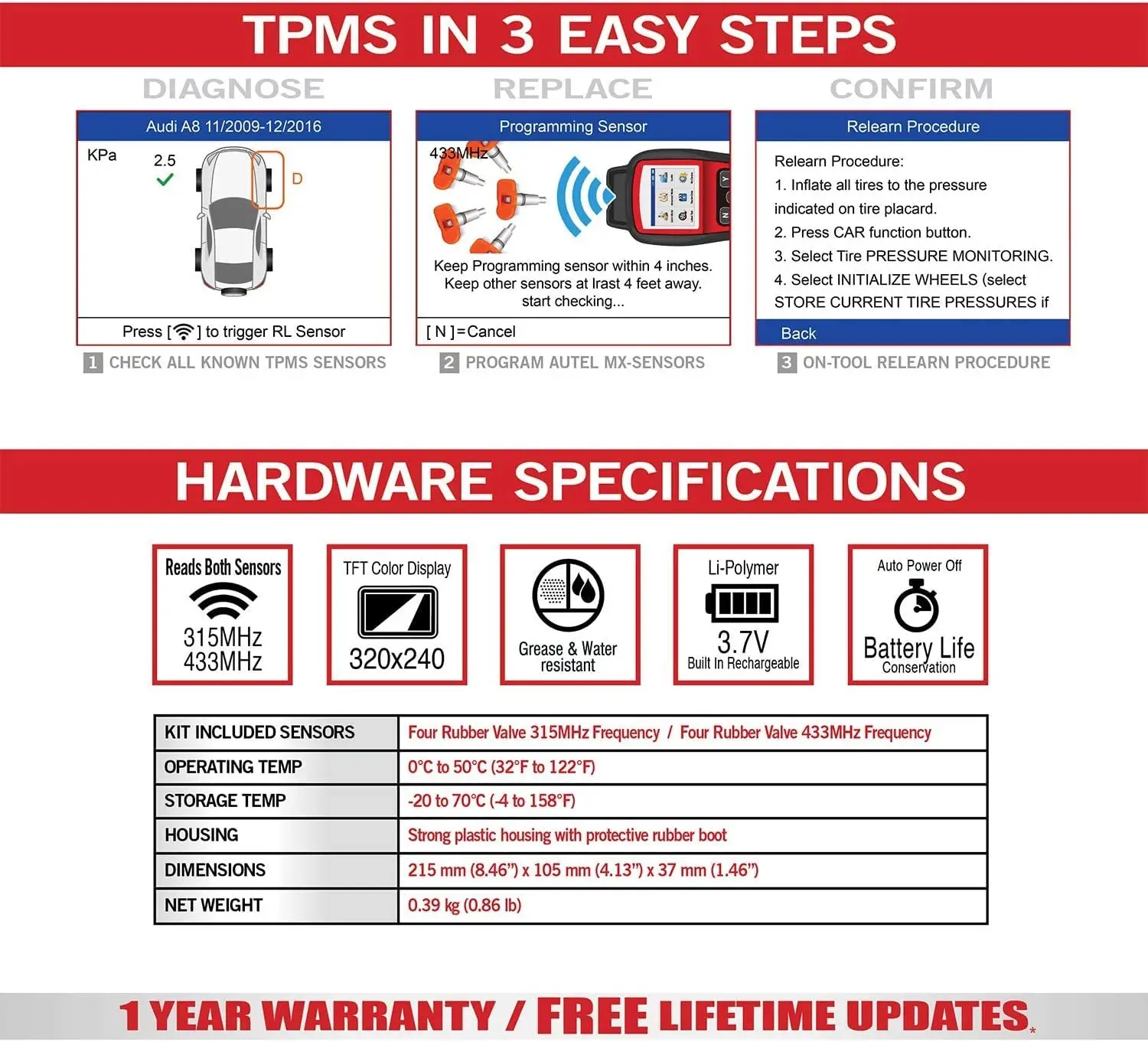 auto battery charger Autel MaxiTPMS TS508 TPMS Code Reader Tire System OBD2 Diagnostic Tool TPMS MX-Sensor Programing Programmer Lifetime Free Update car battery charger price