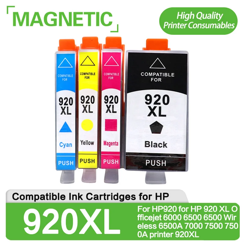 

Magnetic Compatible Ink Cartridges For HP920 for HP 920 XL Officejet 6000 6500 6500 Wireless 6500A 7000 7500 7500A printer 920XL