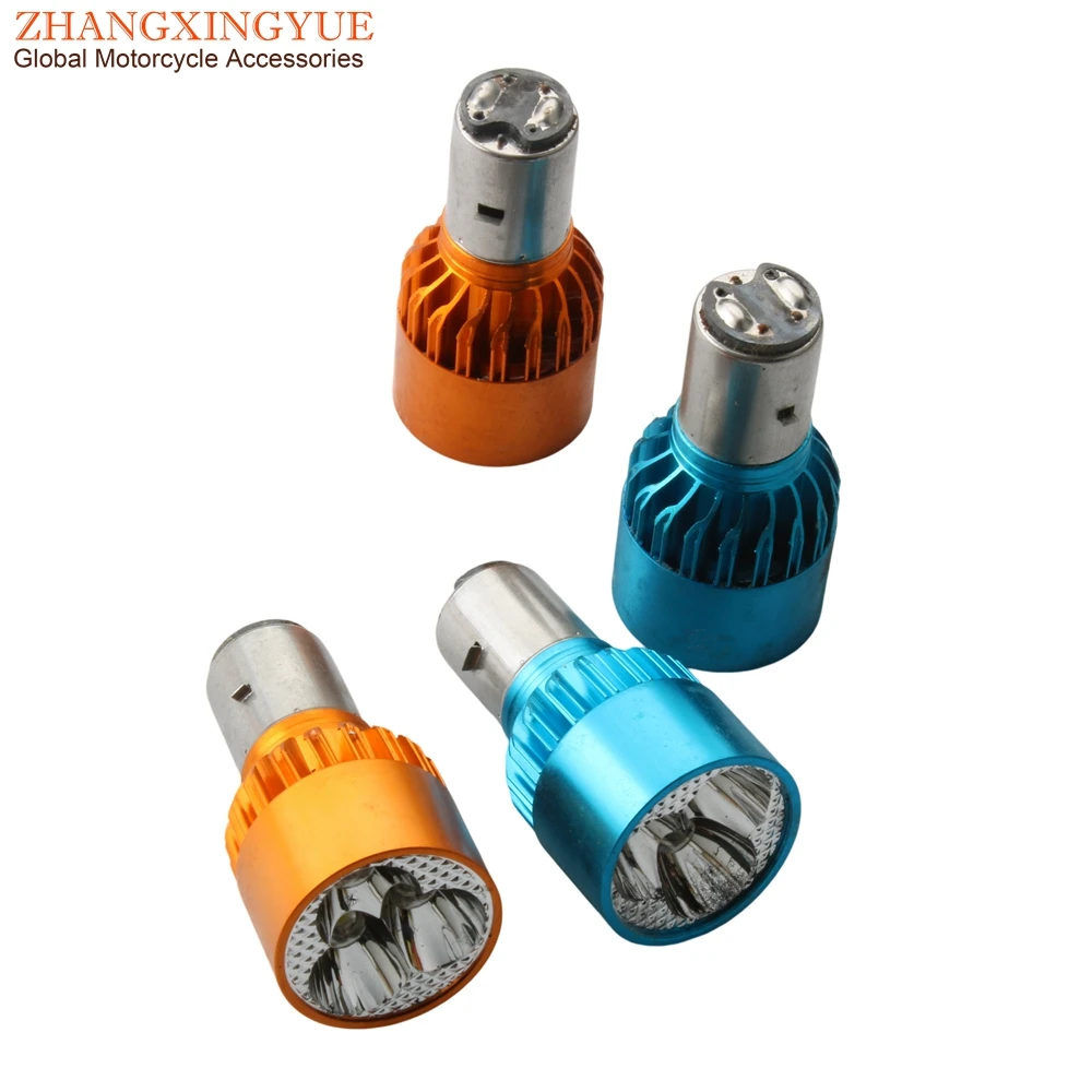 2Pc Modificato Scooter Moto Led Ba20D 9-85V 9W Lampadina 2 Colori Scelta