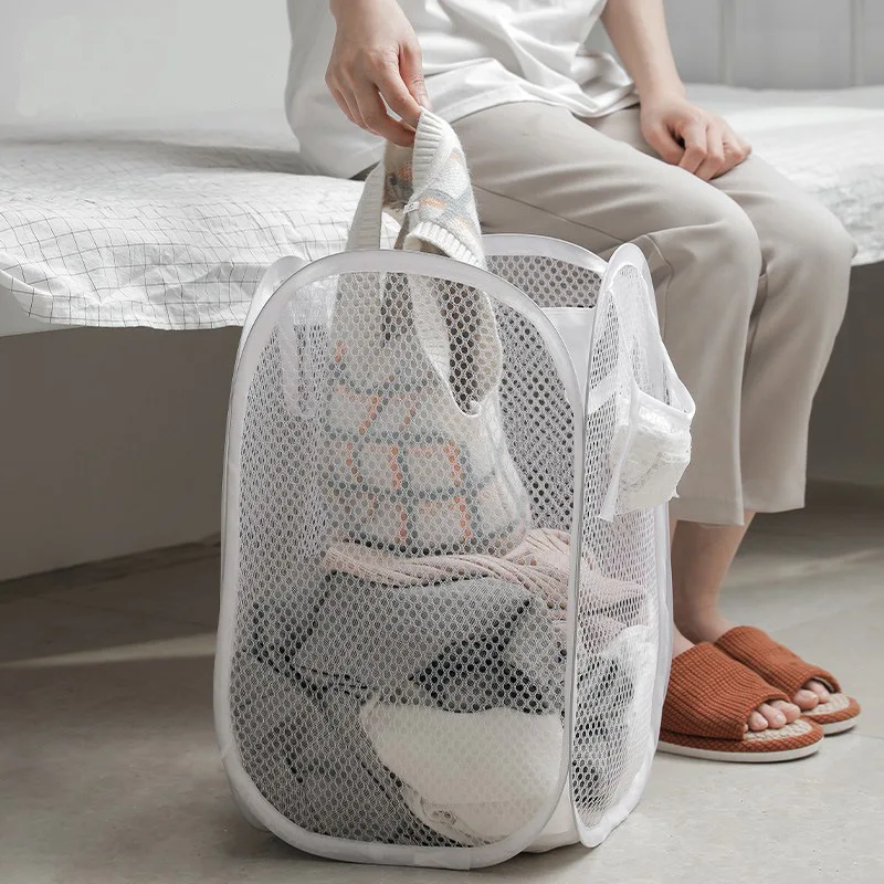 

23x46cm Foldable Mesh Laundry Basket Square Folding Laundry Basket Square Laundry Basket Classification Laundry Basket Storage