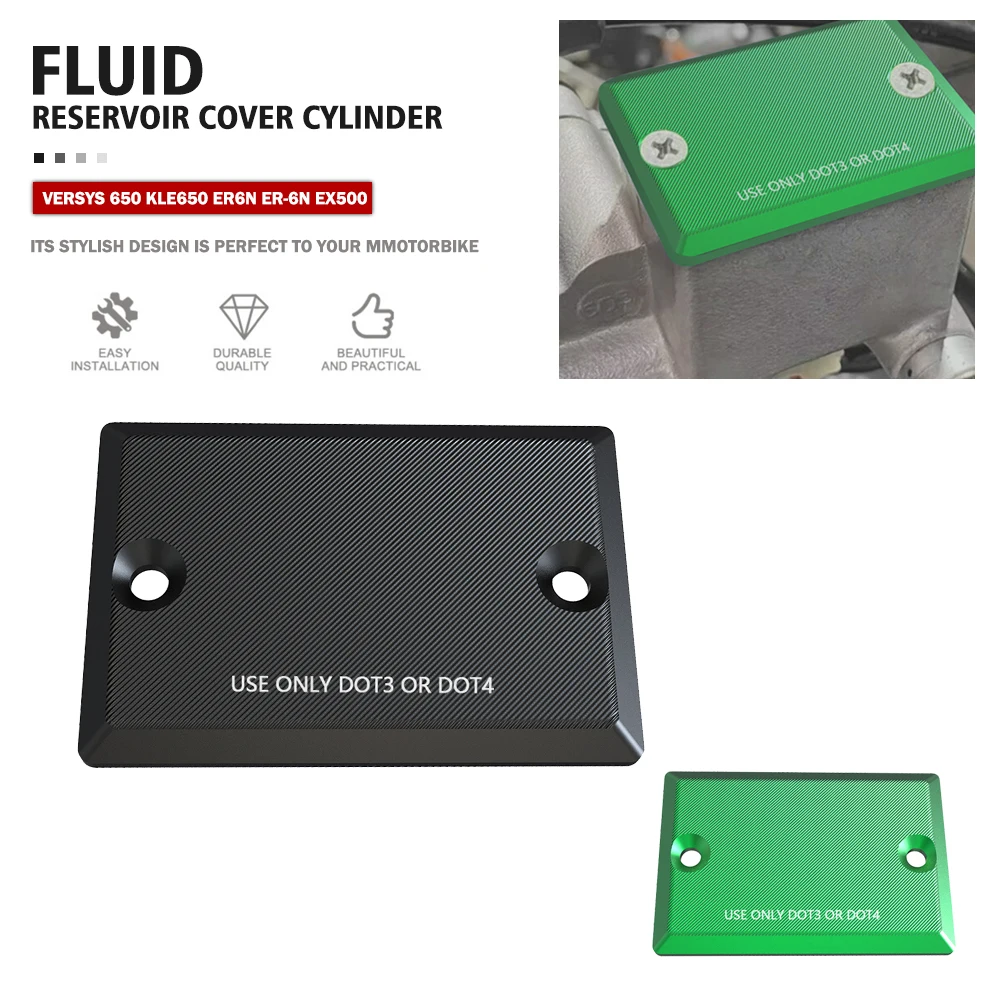 

Motorcycle Accessories Fluid Reservoir Cover Cylinder Reservoir Brake Master Cap FOR KAWASAKI VERSYS 650 KLE650 ER6N ER-6N EX500