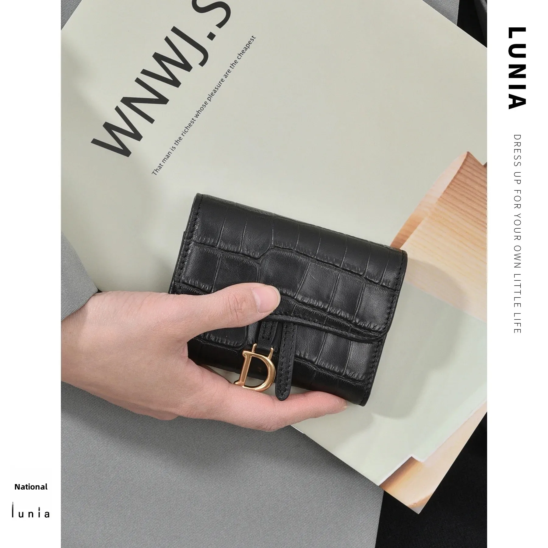 Genuine Leather Crocodile Pattern Wallet For Men & Women Multi-card_voghion.com