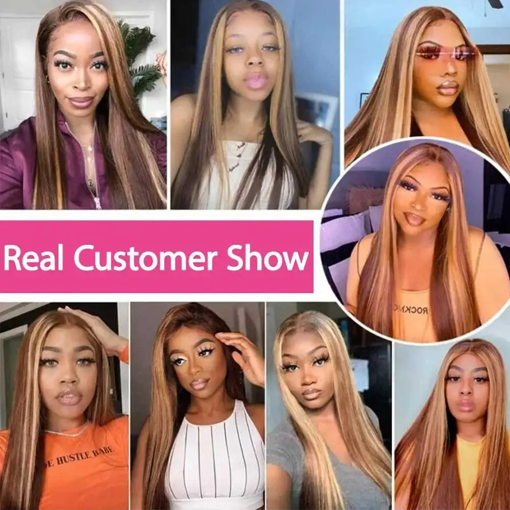 Highlight Wigs Colored Straight Lace Front Human Hair Wigs For Women Honey Blonde Straight 13x4 Hd Lace Frontal Wigs Human Hair 5