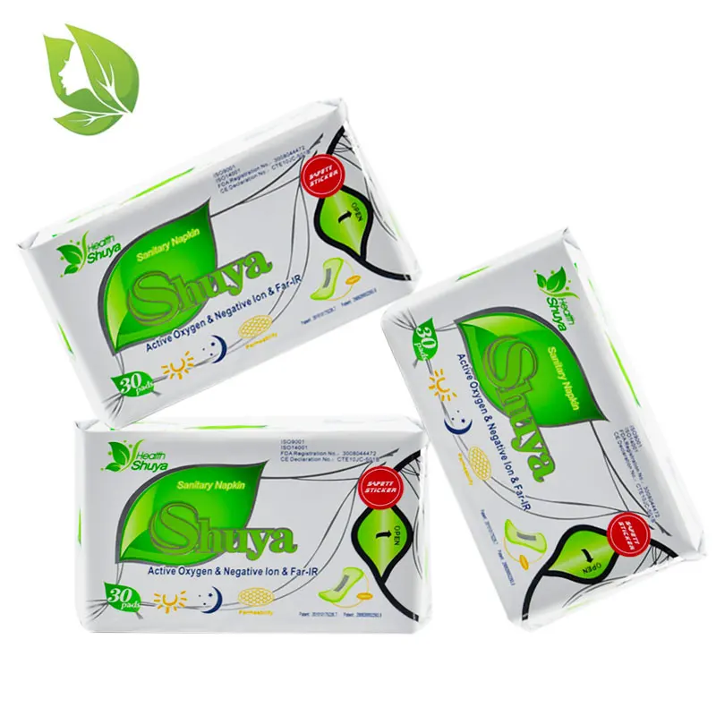 

3 pack/lot love anion sanitary pads menstrual shuya anion 155mm length cotton soft feminine hygiene product 90 pieces