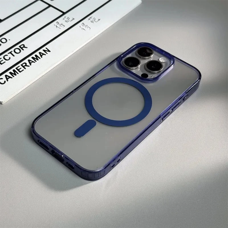 Luxury Matte Translucent Magnetic Wireless Charging Case - Clear Hard Back Cover