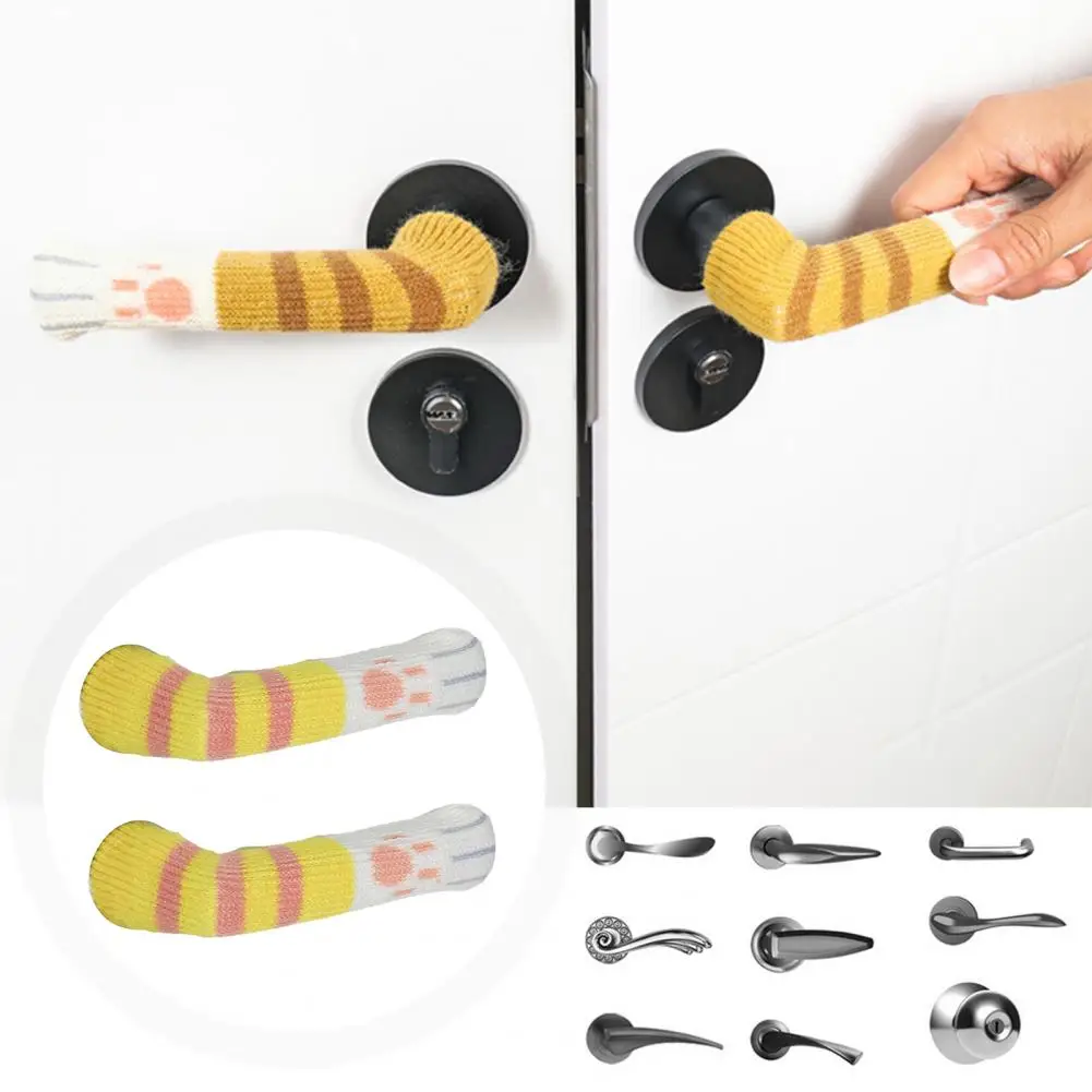 2Pcs Door Handle Anti-Collision Protective Sleeves Cat Claw Design Universal Anti-scratch Simple Installation Door Handle Covers