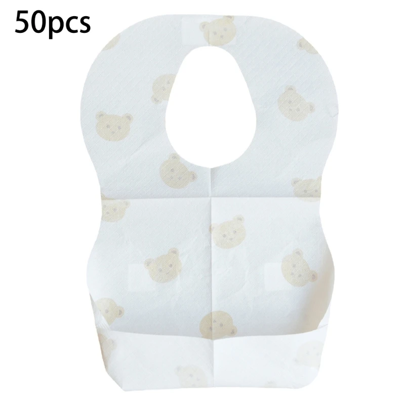 

Pack of 50pcs Disposable Bibs for Babies Aged 6 Months to 2 Years Infant Bib G99C