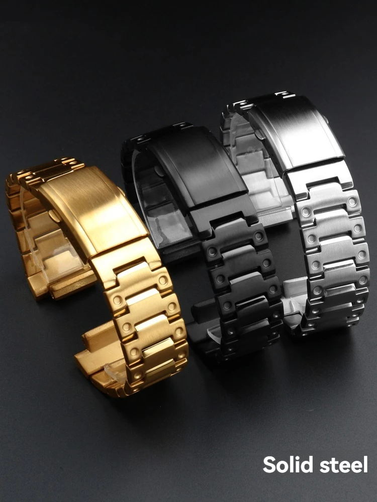 Elegant Stainless Steel Metal Watch Band & Case for Premium Watch Modification