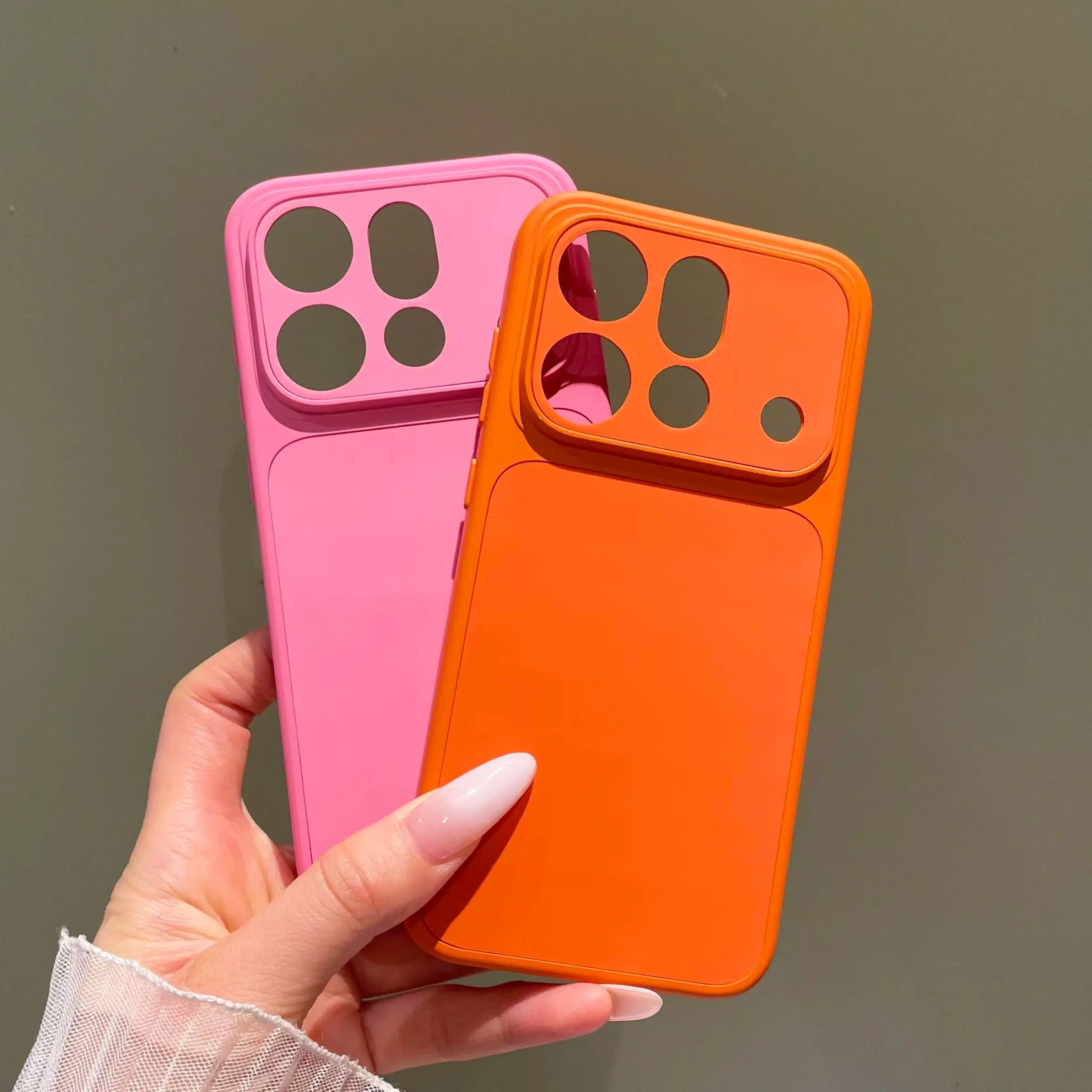 Frosted Solid Color Shockproof Hybrid Bumper Matte Phone Case with Camera Protection