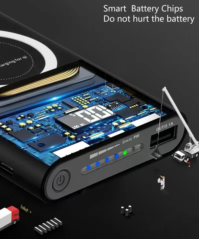 Wireless Fast Charging Power Bank Portable 200000mAh LED Display External Battery Pack for HTC Power Bank IPhone+Free Shipping
