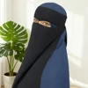 2 Layer Chiffon Niqab with Eagle Eye Nose String Ramadan Eid Dubai Women Headscarf Hijabs Reversible Hijab Face Cover Veil Scarf