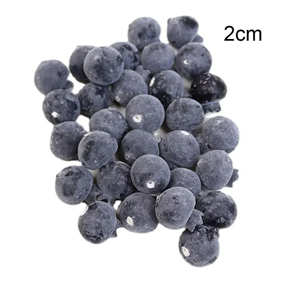 20PCS High Simulation Fruit Plastic Fake Blueberry Photo Props Fruit Home Artificial Food Blueberry Shop Model Decor