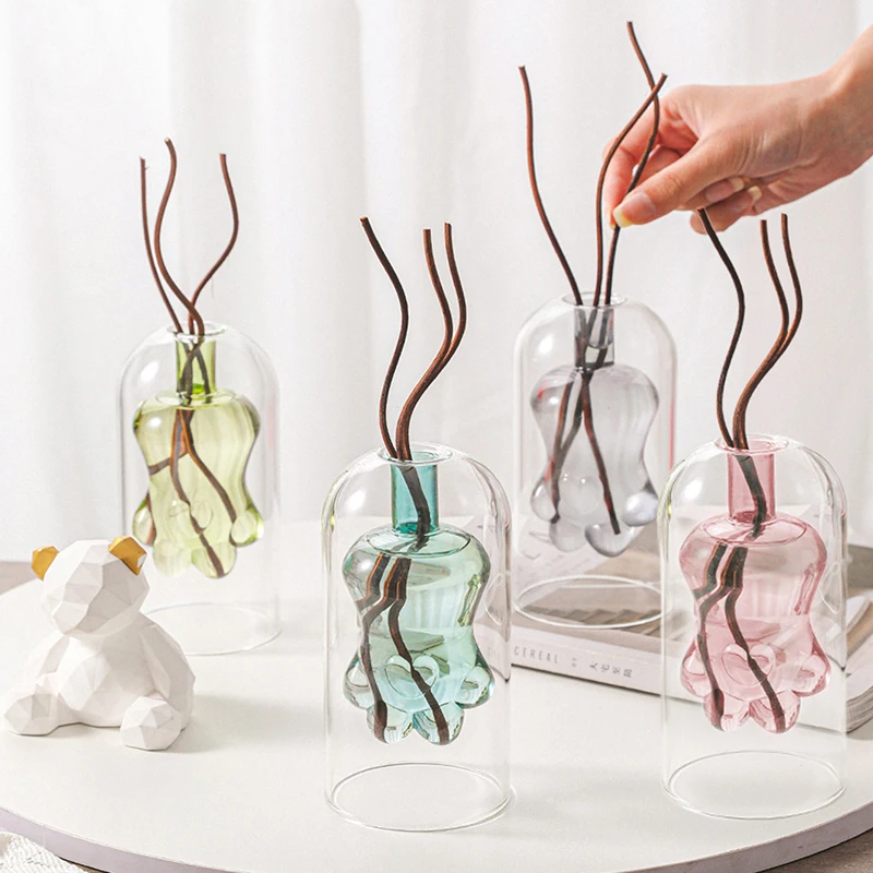 Cat Claw Aromatherapy Diffuser Bottle Clear Glass Essential Oil Bottles with Fragrance Stick Home Storage Containers Bottle